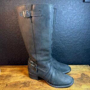 Durango RD044 Black Leather 14" Engineer Boots Womens 10M Buckle Moto RD044